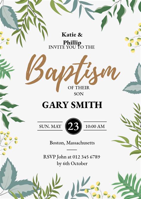 create baptism invitations online free